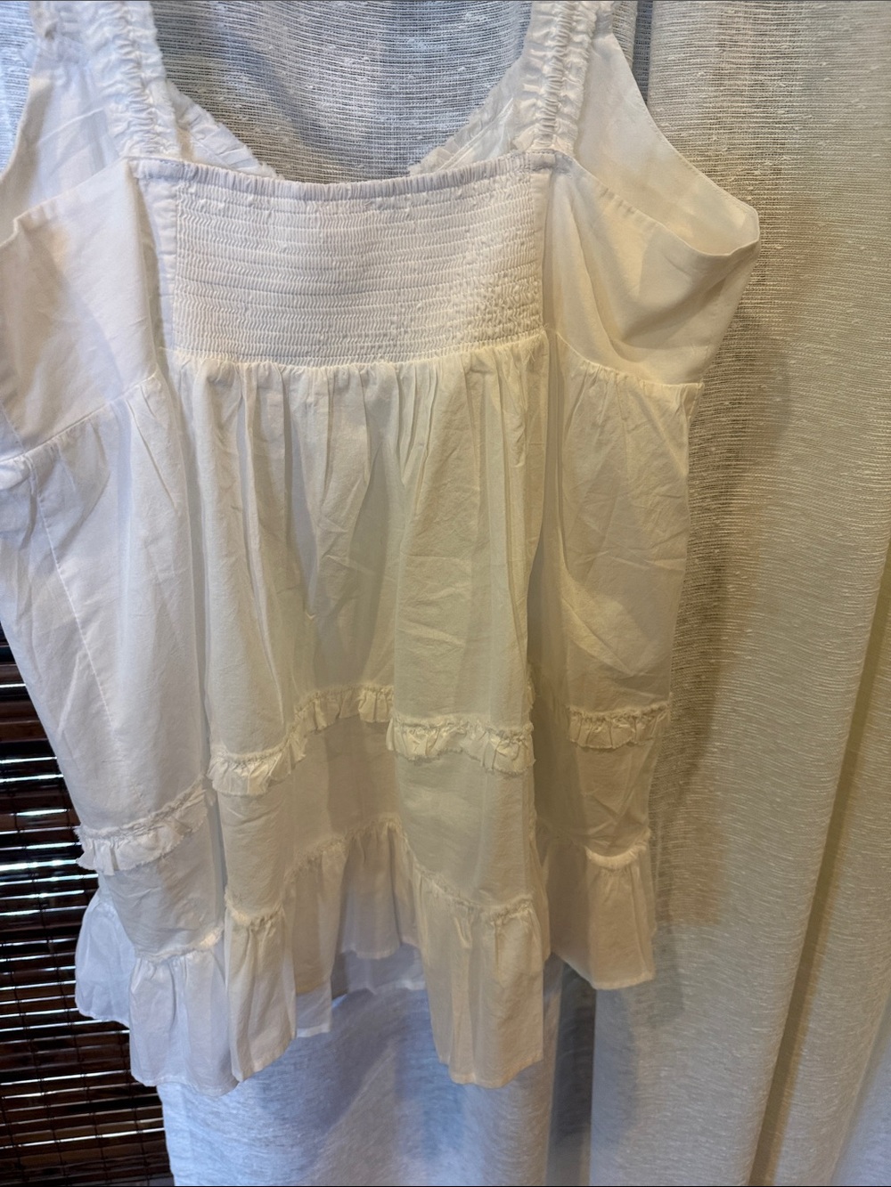 eesome White Button-Front Ruffled Tank - Picture 6 of 6